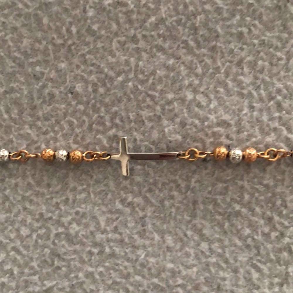 Rose gold and sterling silver bracelet